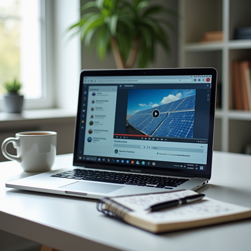 Notebook zobrazující online kurz o komunitní energetice
